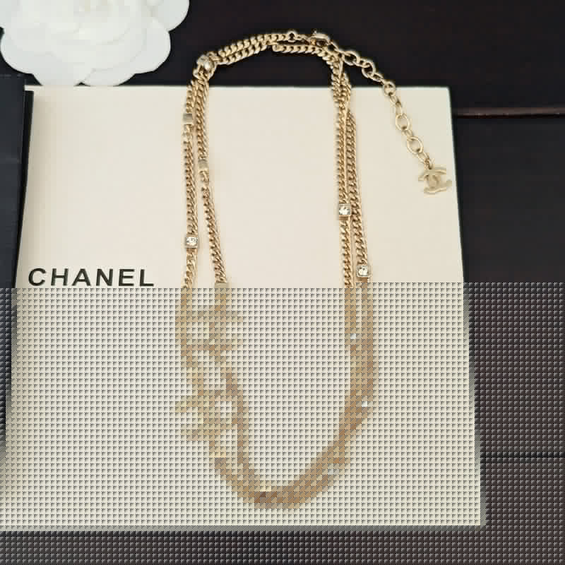 18K  Chanel Crystal Long Necklace